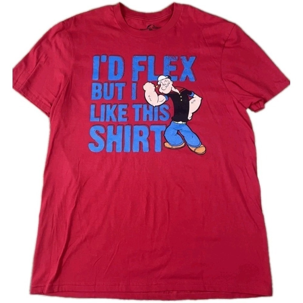 Universal Studios Popeye Sailor T-Shirt Men's XL Red Flex Funny Retro Cotton